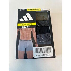 Adidas Mens Microfiber Trunks 3 Pack‎ L 36"-38" Olive/Black/Onix, NIB